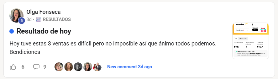 Testimonio Olga Fonseca - 3 ventas