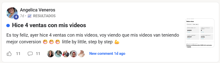 Testimonio Angelica Veneros - 4 ventas con mis videos